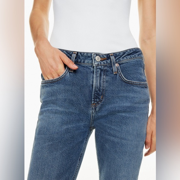 NEW! AGOLDE Devon Low Rise Denim Jeans Prophecy Blue SZ 24 - Picture 10 of 16